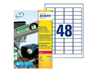 Avery Heavy Duty Laser Labels - Polyester - weiss - 45.7 x 21.2 mm 960 Etikett(en) (20 Bogen x 48) Etiketten