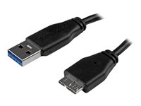 StarTech.com 15cm schlankes SuperSpeed USB 3.0 A auf Micro B Kabel - St/St - USB 3.0 Anschlusskabel - Schwarz - USB-Kabel - Micr