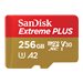 SanDisk Extreme PLUS - Flash-Speicherkarte (microSDXC-an-SD-Adapter inbegriffen) - 256 GB - A2 / Video Class V30 / UHS-I U3 / Cl