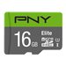 PNY Elite - Flash-Speicherkarte (microSDHC/SD-Adapter inbegriffen) - 16 GB - UHS-I U1 / Class10 - microSDHC UHS-I