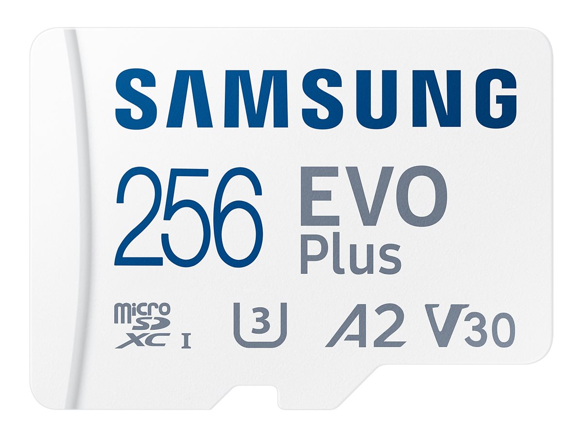 Samsung EVO Plus MB-MC256S - Flash-Speicherkarte (microSDXC-an-SD-Adapter inbegriffen) - 256 GB - A2 / Video Class V30 / UHS-I U