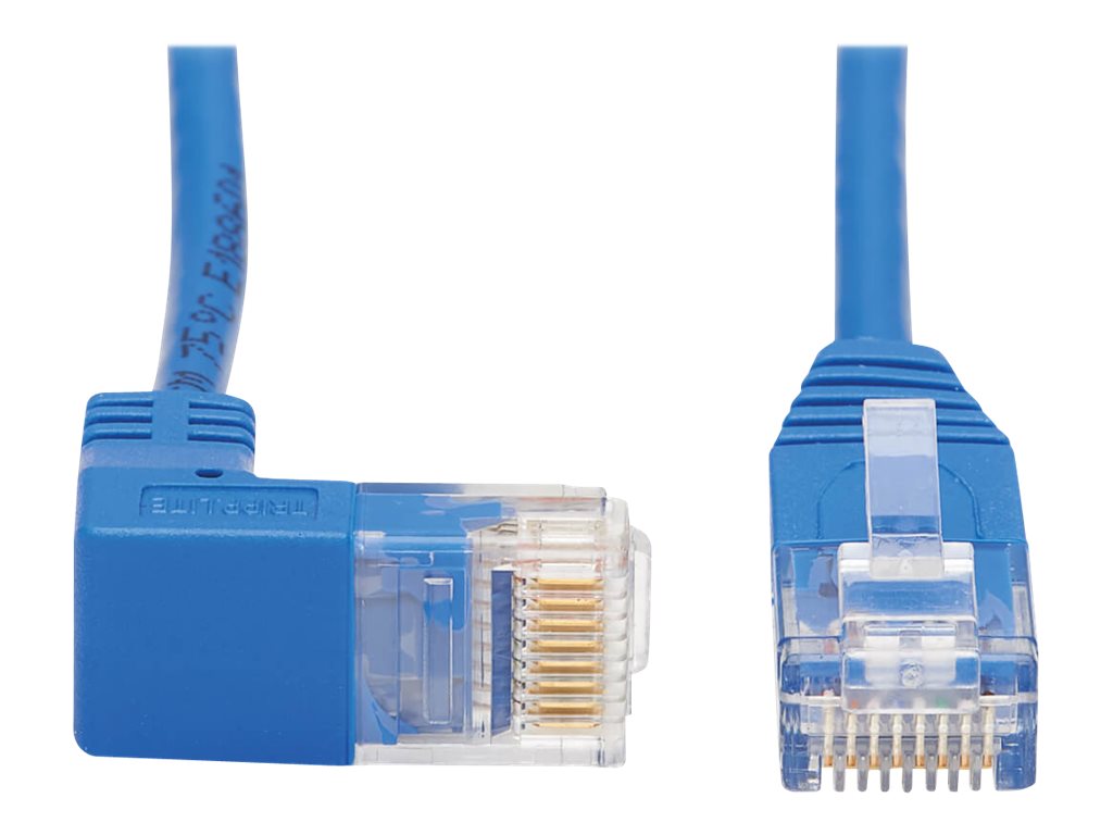 Tripp Lite Down-Angle Cat6 Gigabit Molded Slim UTP Ethernet Cable (RJ45 Right-Angle Down M to RJ45 M), Blue, 5 ft. - Patch-Kabel