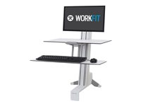 Ergotron WorkFit-S Single LD with Worksurface - Stehender Tischwandler - rechteckig - weiss