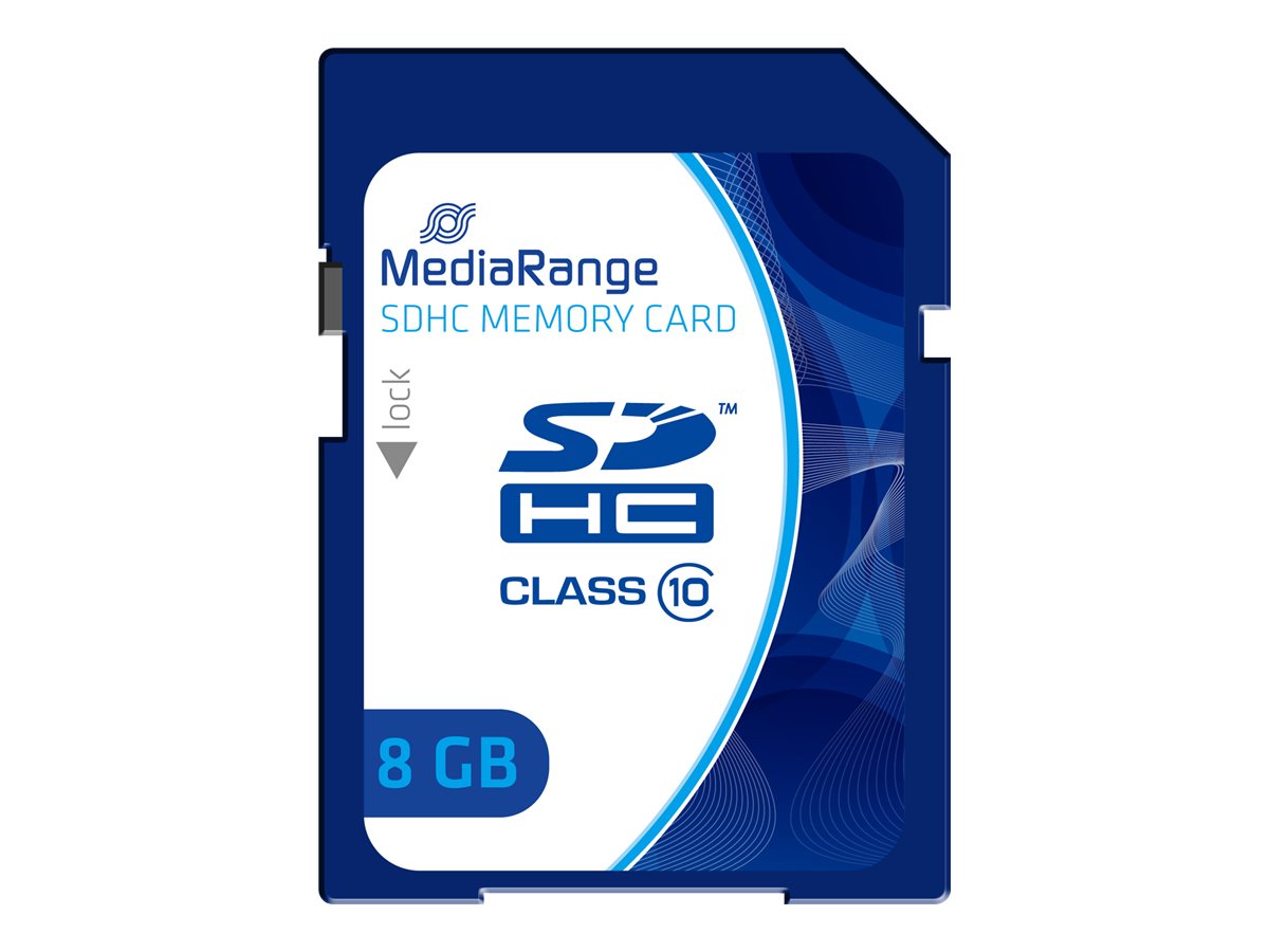 MediaRange - Flash-Speicherkarte - 8 GB - Class 10 - SDHC - Blau