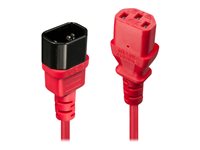 Lindy - Spannungsversorgungs-Verlngerungskabel - power IEC 60320 C13 zu IEC 60320 C14 - 50 cm - geformt - Rot