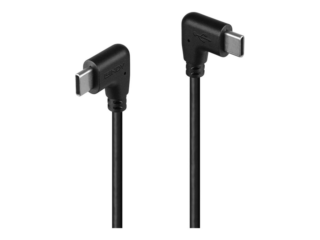 Lindy - USB-Kabel - 24 pin USB-C (M) nach rechts abgewinkelt zu 24 pin USB-C (M) nach rechts abgewinkelt - USB 2.0 - 1 m - rund