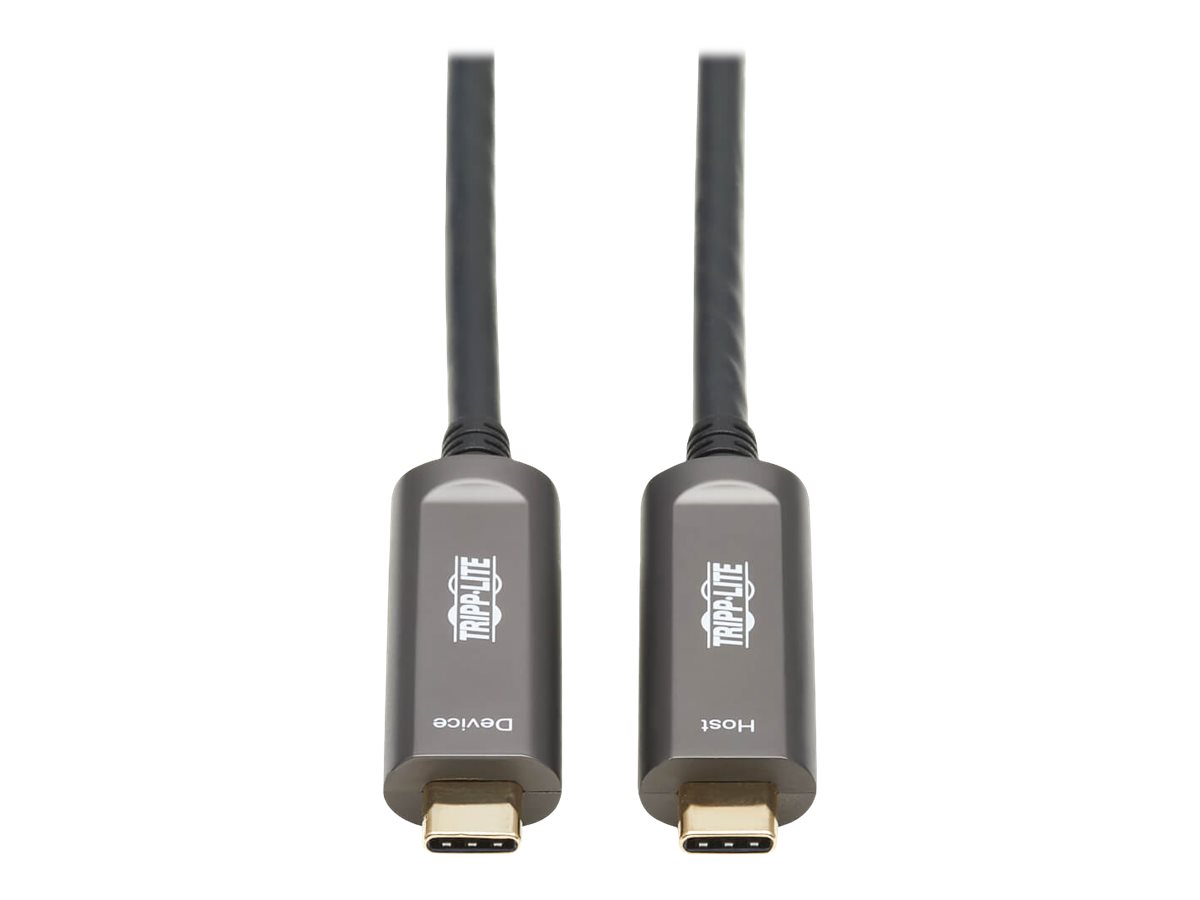 Tripp Lite USB-C AOC Cable (M/M) - USB 3.2 Gen 2 (10 Gbps) Plenum-Rated Fiber Active Optical Cable - Data Only, Backward Compati