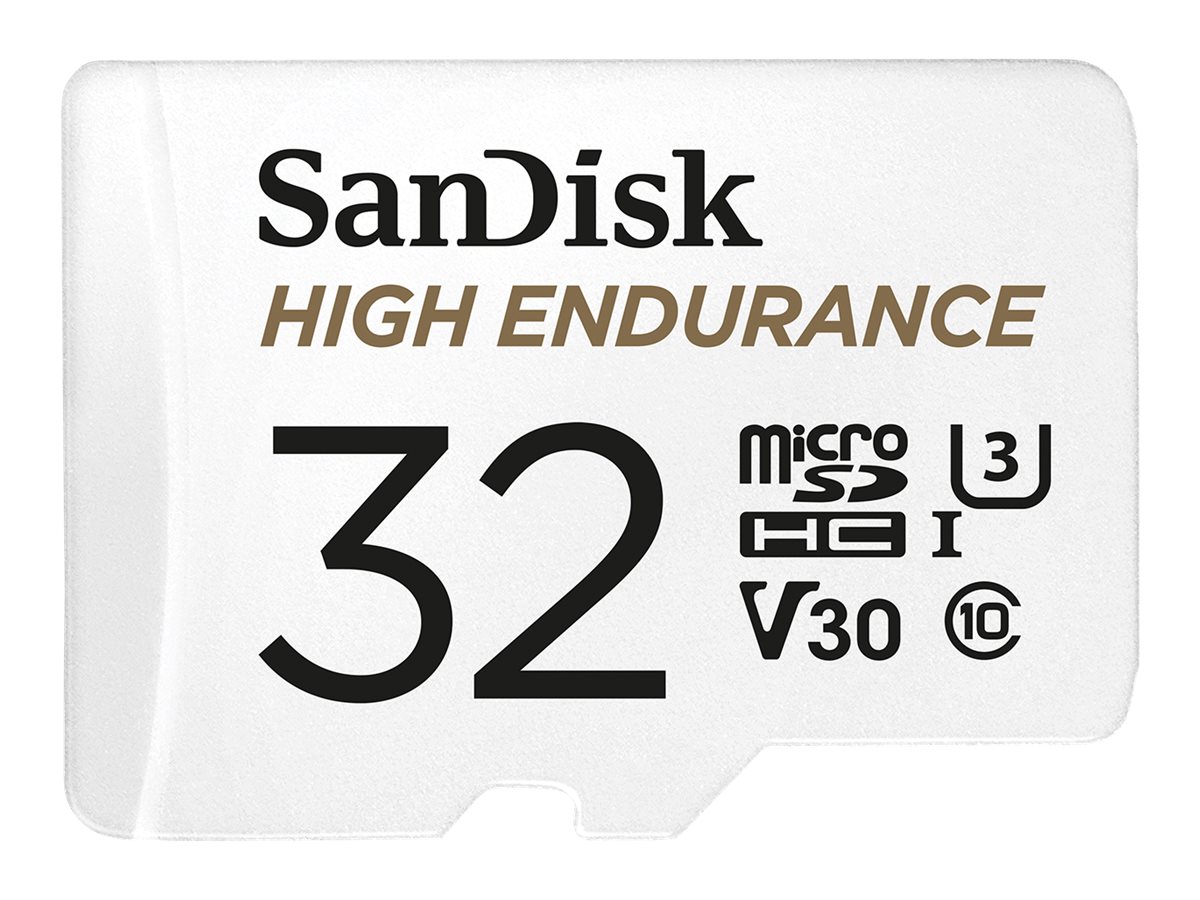 SanDisk High Endurance - Flash-Speicherkarte (microSDHC/SD-Adapter inbegriffen) - 32 GB - Video Class V30 / UHS-I U3 / Class10 -