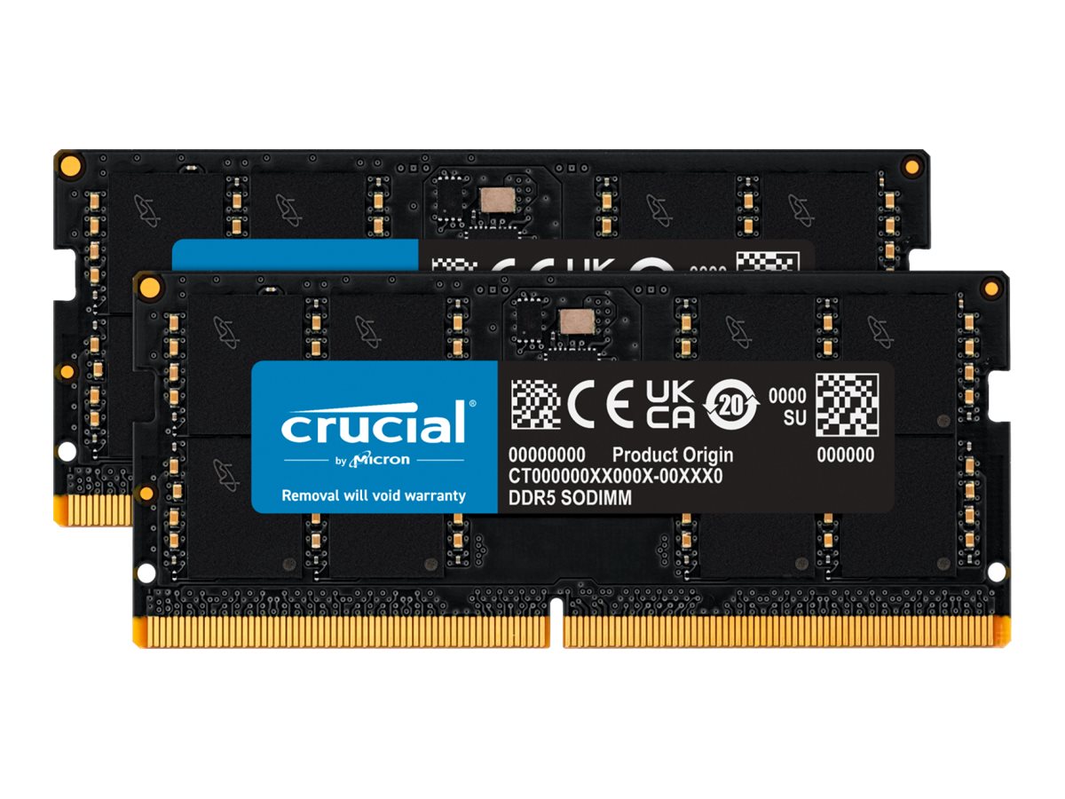 Crucial - DDR5 - Kit - 64 GB: 2 x 32 GB - SO DIMM 262-PIN - 5600 MHz / PC5-44800