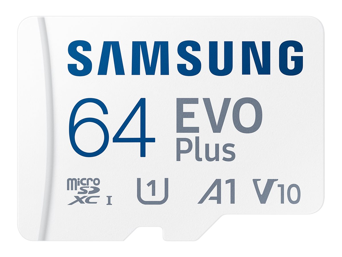 Samsung EVO Plus MB-MC64S - Flash-Speicherkarte (microSDXC-an-SD-Adapter inbegriffen) - 64 GB - A1 / Video Class V10 / UHS-I U1 