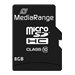 MediaRange - Flash-Speicherkarte (microSDHC/SD-Adapter inbegriffen) - 8 GB - Class 10 - microSDHC - Schwarz