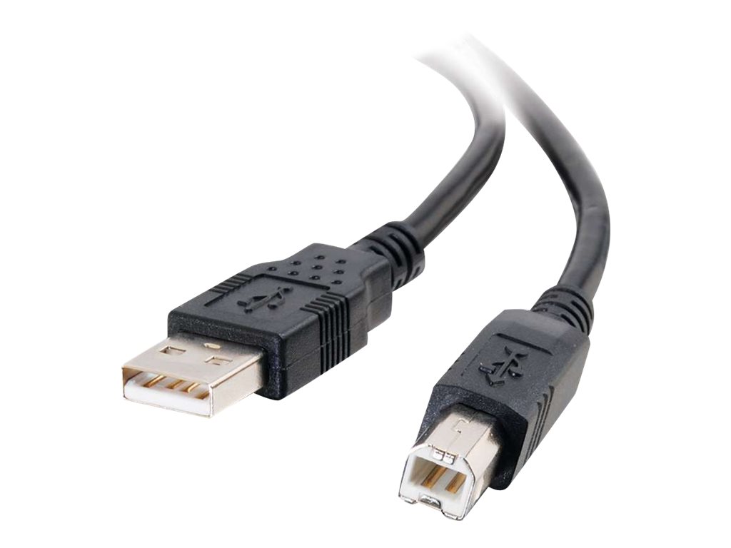 C2G 6.6ft USB A to USB B Cable - USB A to B Cable - USB 2.0 - Black - M/M - USB-Kabel