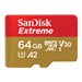 SanDisk Extreme - Flash-Speicherkarte - 64 GB - A2 / Video Class V30 / UHS-I U3 / Class10 - microSDXC UHS-I