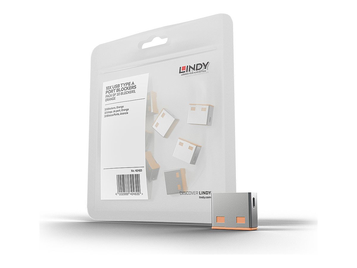 Lindy USB Port Blocker - USB-Portblocker - orange (Packung mit 10)