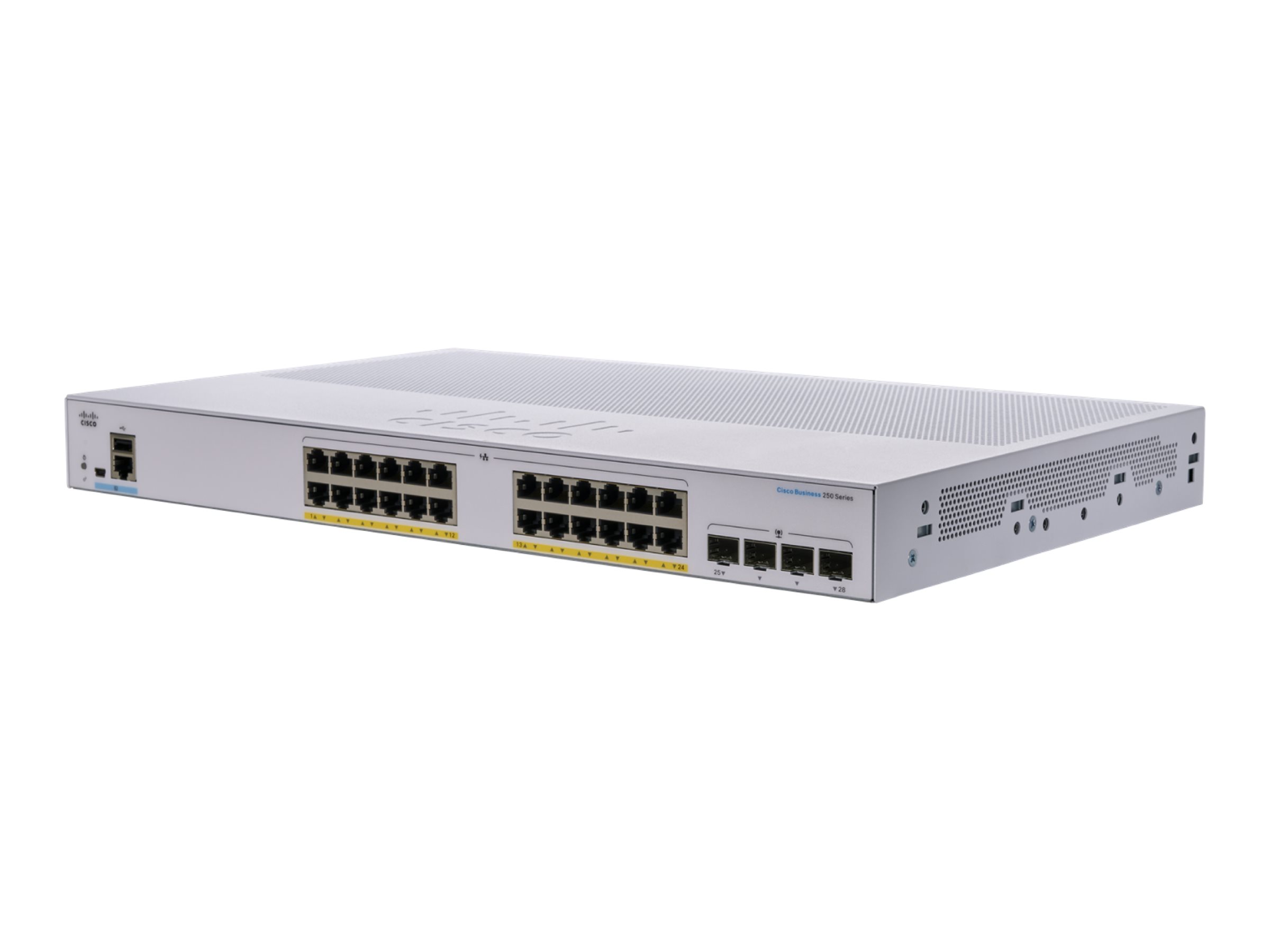 Cisco Business 250 Series CBS250-24P-4G - Switch - L3 - Smart - 24 x 10/100/1000 (PoE+) + 4 x Gigabit SFP - an Rack montierbar