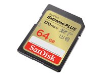 SanDisk Extreme PLUS - Flash-Speicherkarte - 64 GB - UHS-I U3 / Class10 - SDXC UHS-I