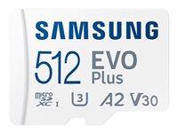 Samsung EVO Plus MB-MC512S - Flash-Speicherkarte (microSDXC-an-SD-Adapter inbegriffen) - 512 GB - A2 / Video Class V30 / UHS-I U