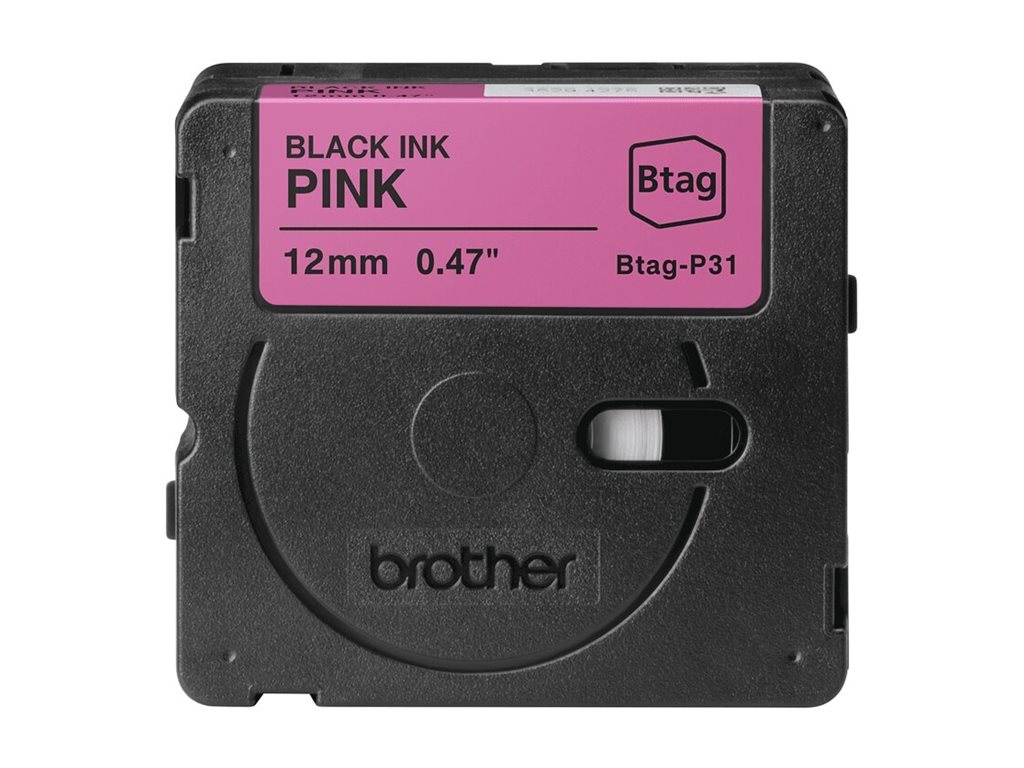 Brother BTAG-P31 - Schwarz auf Pink - Rolle (1,2 cm x 4 m) 1 Kassette(n) Hngebox - Etikettenband