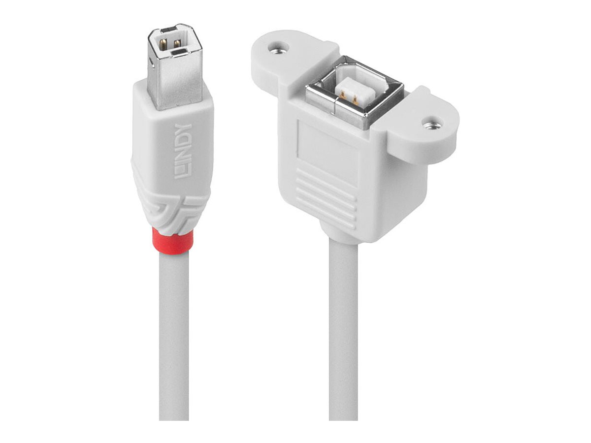 Lindy - USB-Verlngerungskabel - USB Typ B (M) zu USB Typ B (W) - USB 2.0 - 1 m - Hellgrau