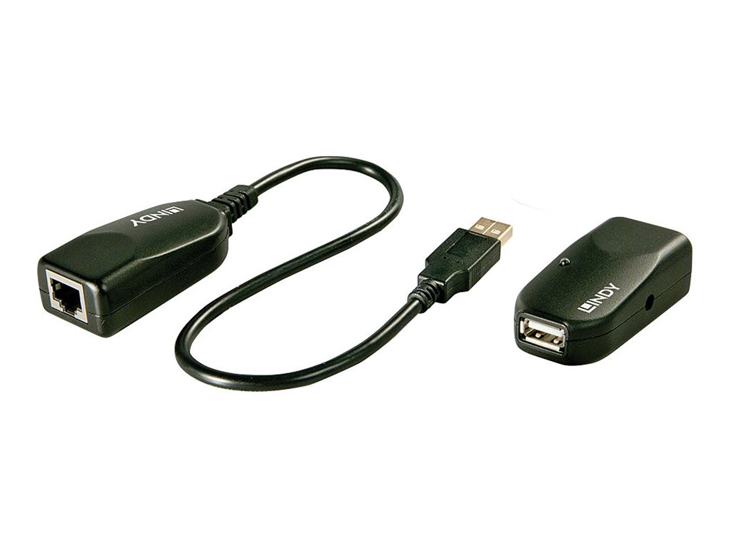 LINDY USB 2.0 CAT5 Extender (Transmitter and Receiver units) - USB-Erweiterung - USB, USB 2.0 - bis zu 50 m