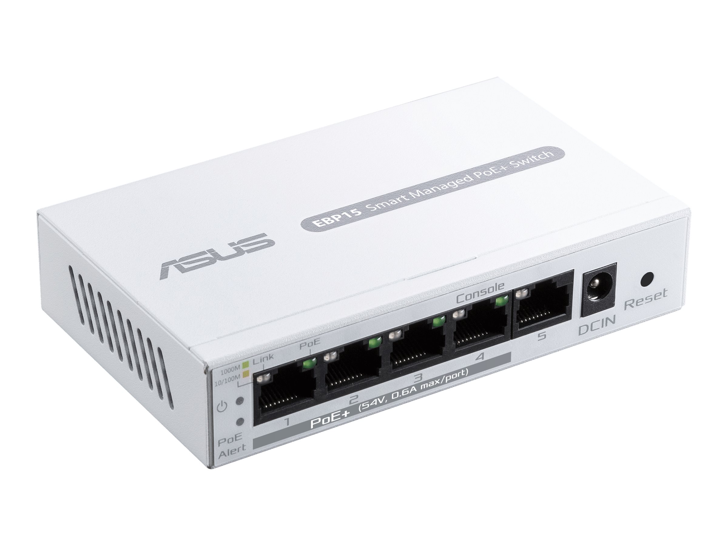 ASUS ExpertWiFi EBP15 - Switch - managed - 5 x 10/100/1000 - Desktop - PoE+ (60 W)