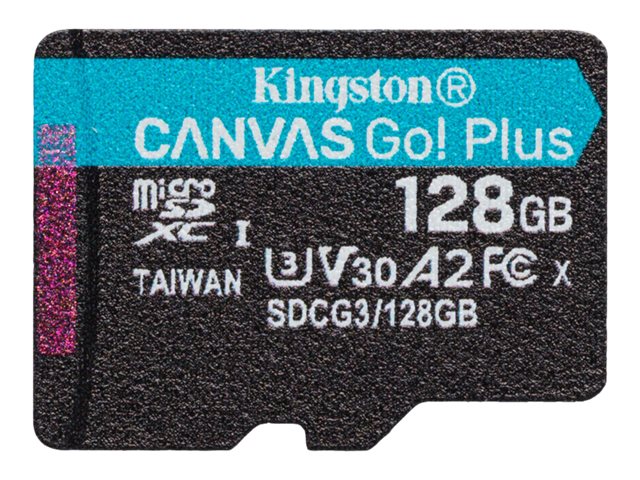 Kingston Canvas Go! Plus - Flash-Speicherkarte - 128 GB - A2 / Video Class V30 / UHS-I U3 / Class10 - microSDXC UHS-I