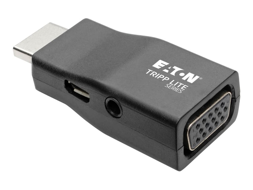 Eaton Tripp Lite Series Compact HDMI to VGA Adapter with Audio (M/F), 1920 x 1200 (1080p) @ 60 Hz - Videokonverter - HDMI - VGA 