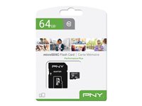 PNY Performance Plus - Flash-Speicherkarte - 64 GB - Class 10 - microSDXC