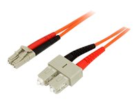 StarTech.com 2m Fiber Optic Cable - Multimode Duplex 50/125 - LSZH - LC/SC - OM2 - LC to SC Fiber Patch Cable