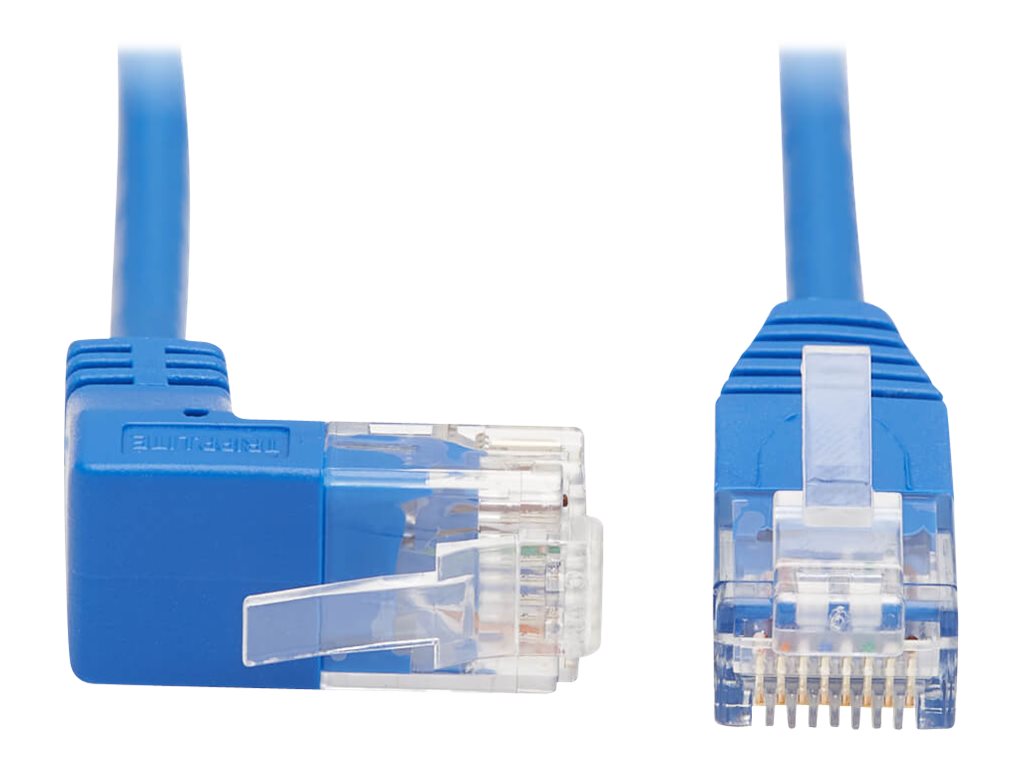 Tripp Lite Up-Angle Cat6 Gigabit Molded Slim UTP Ethernet Cable (RJ45 Right-Angle Up M to RJ45 M), Blue, 3 ft. - Patch-Kabel - R