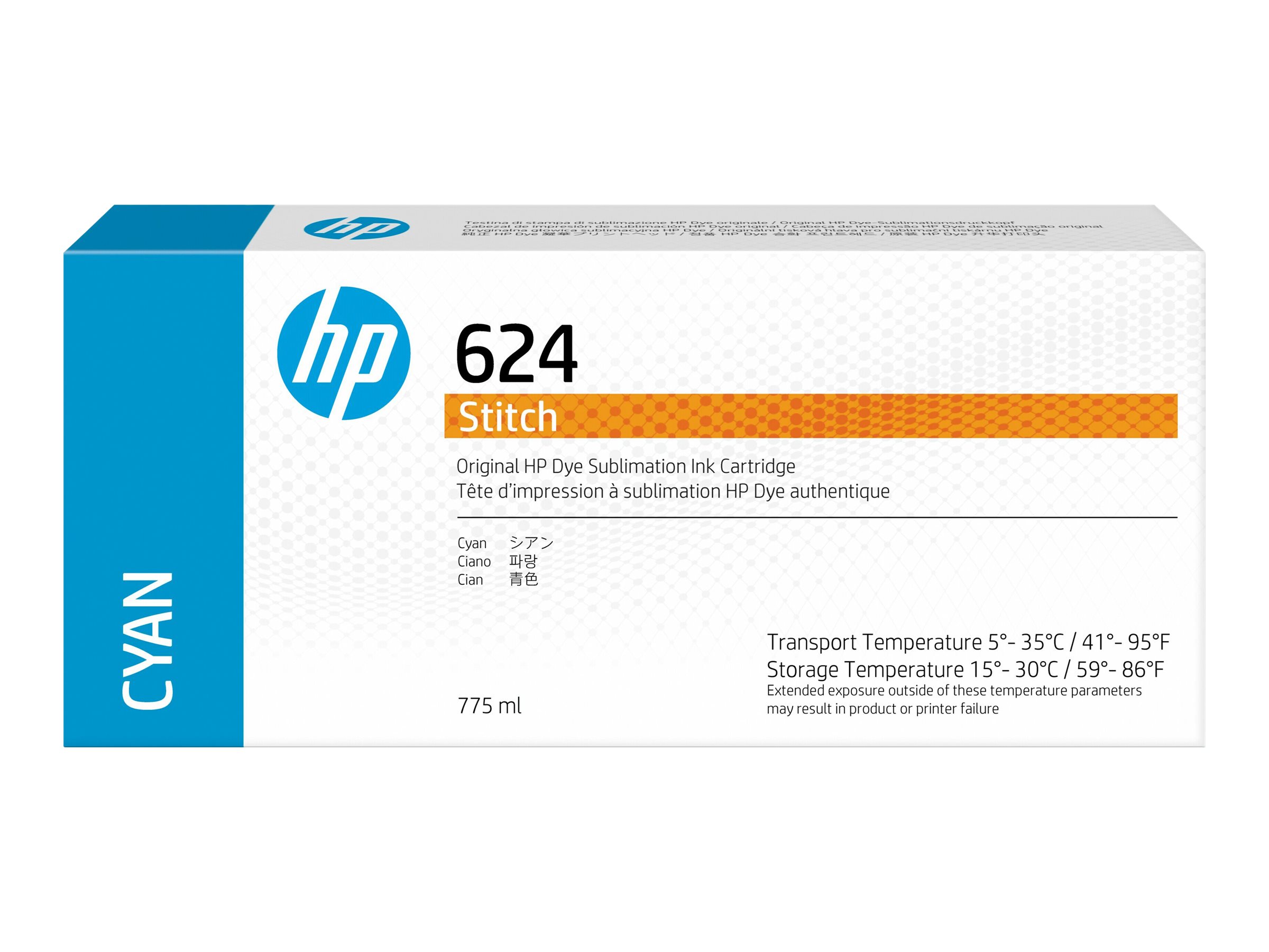 HP 624 - 775 ml - Cyan - Original - Tintenpatrone - fr Stitch S300