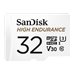 SanDisk High Endurance - Flash-Speicherkarte (microSDHC/SD-Adapter inbegriffen) - 32 GB - Video Class V30 / UHS-I U3 / Class10 -