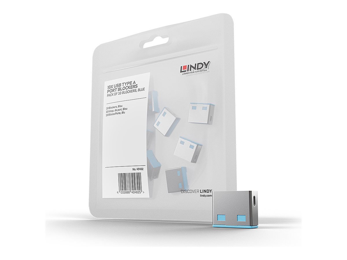 Lindy USB Port Blocker - USB-Portblocker - Blau (Packung mit 10)