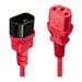 Lindy - Spannungsversorgungs-Verlngerungskabel - power IEC 60320 C13 zu IEC 60320 C14 - 1 m - geformt - Rot