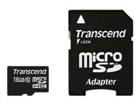 Transcend - Flash-Speicherkarte (microSDHC/SD-Adapter inbegriffen) - 16 GB - Class 10 - microSDHC