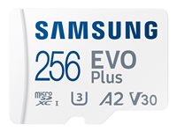 Samsung EVO Plus MB-MC256S - Flash-Speicherkarte (microSDXC-an-SD-Adapter inbegriffen) - 256 GB - A2 / Video Class V30 / UHS-I U