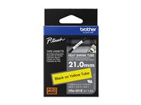 Brother HSE-651E - Schwarz auf Gelb - Rolle (2,1 cm x 1,5 m) 1 Kassette(n) Hngebox - Schrumpfschlauch-Band - fr P-Touch PT-D80