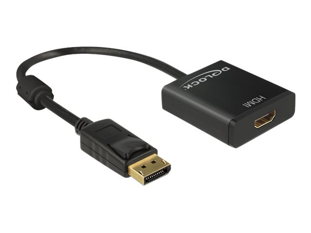 DeLOCK Adapter Displayport 1.2 male > HDMI female 4K Active - Videokonverter - Parade PS171 - DisplayPort - HDMI - Schwarz