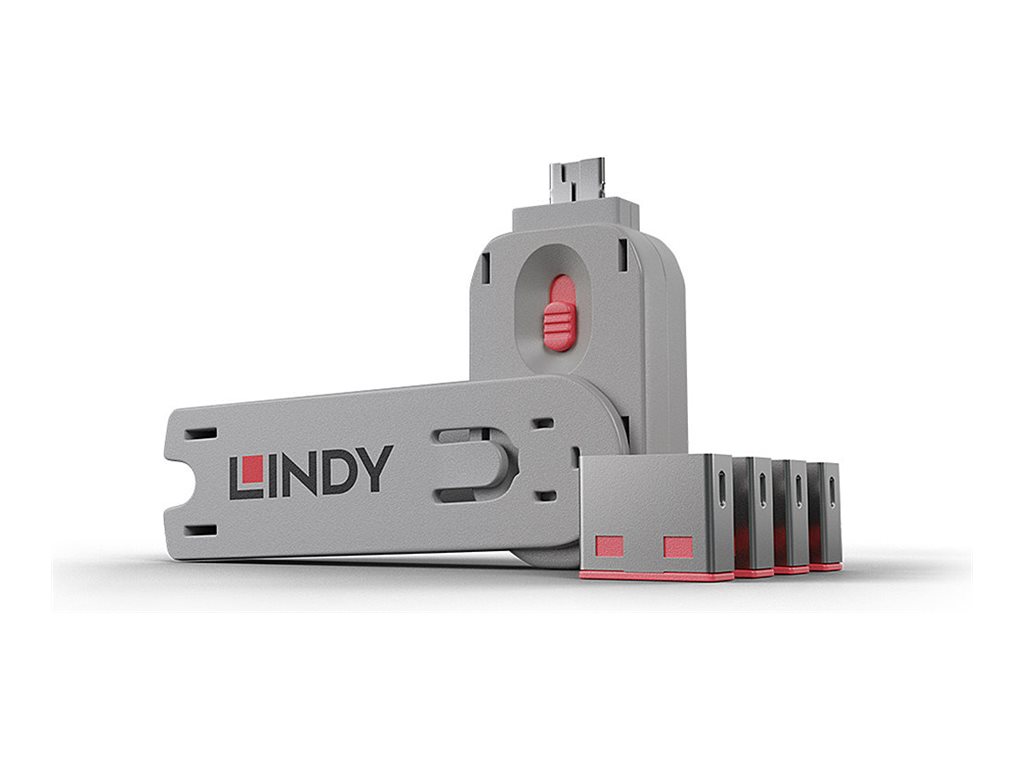 Lindy USB Port Blocker - USB-Portblocker - pink (Packung mit 4)