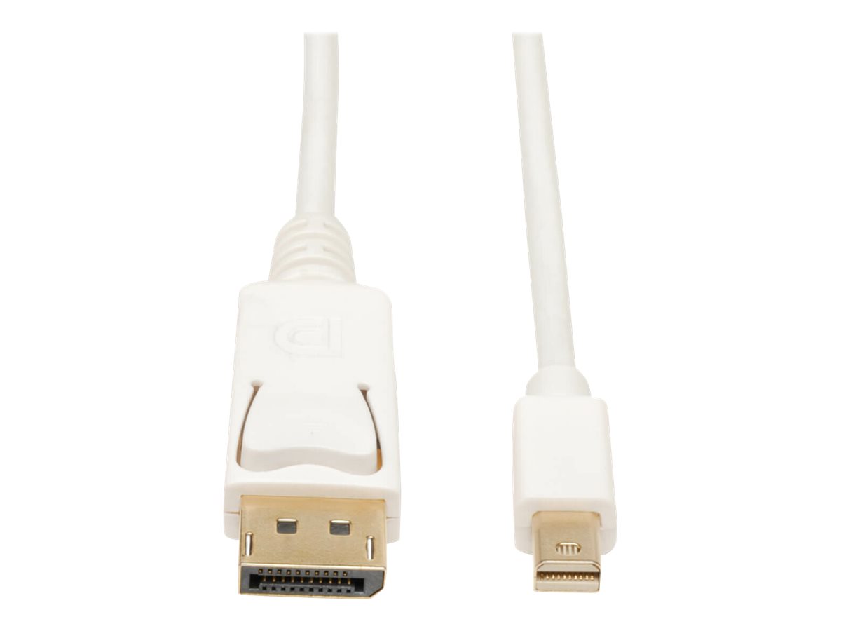 Eaton Tripp Lite Series Mini DisplayPort to DisplayPort Adapter Cable, 4K 60Hz (M/M), DP Latching Connector, White, 6 ft. (1.8 m