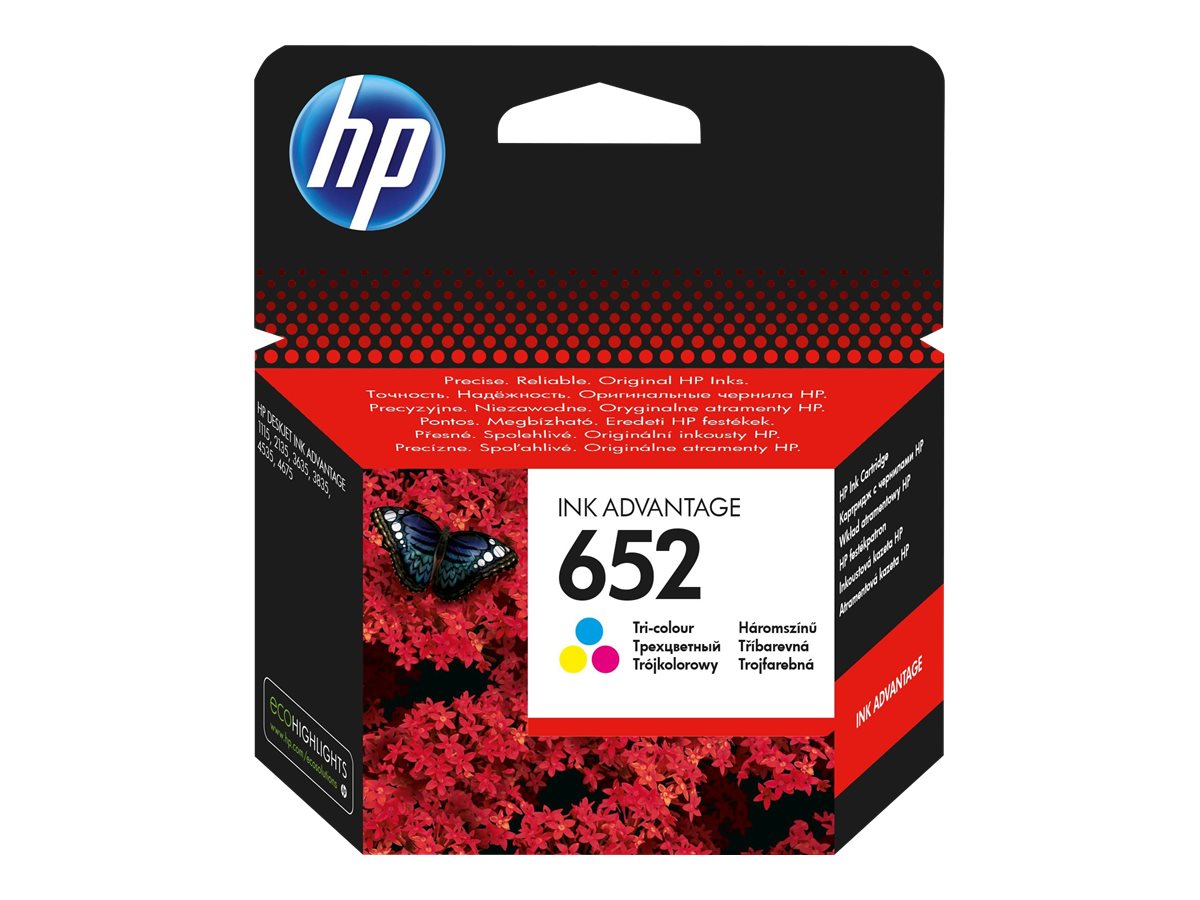 HP 652 - Farbe (Cyan, Magenta, Gelb) - original - Ink Advantage - Tintenpatrone - fr Deskjet 1110, 2130, 3630; ENVY 4520; Offic