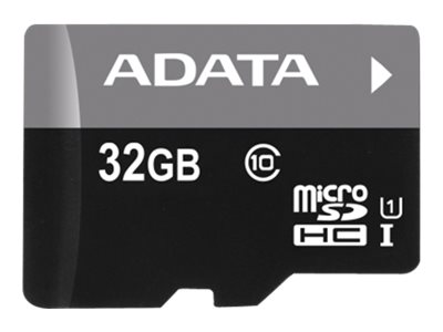 ADATA Premier - Flash-Speicherkarte (microSDHC/SD-Adapter inbegriffen) - 32 GB - UHS Class 1 / Class10 - microSDHC UHS-I - fr E