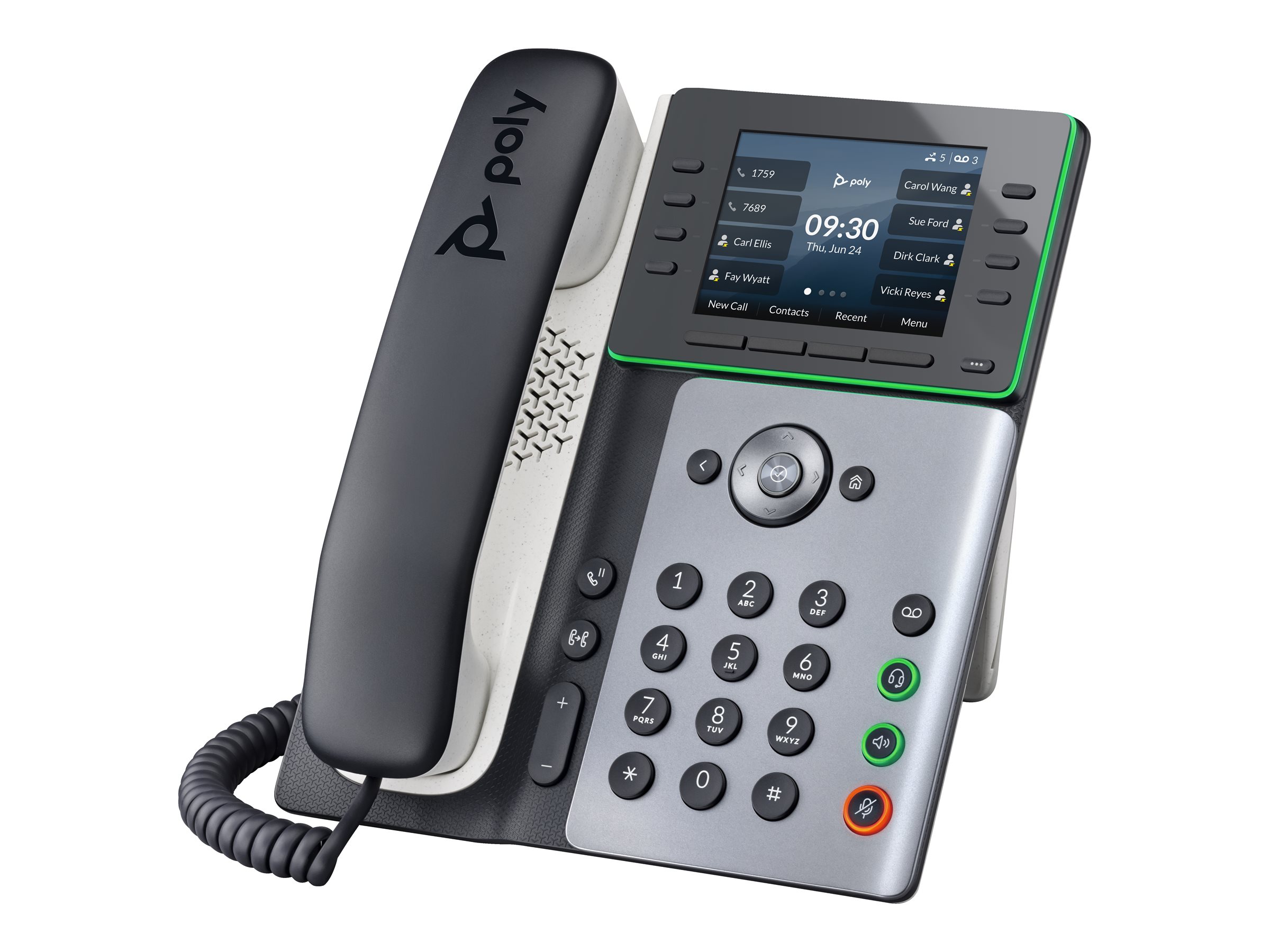 Poly Edge E350 - VoIP-Telefon mit Rufnummernanzeige/Anklopffunktion - dreiweg Anruffunktion - SIP, SDP