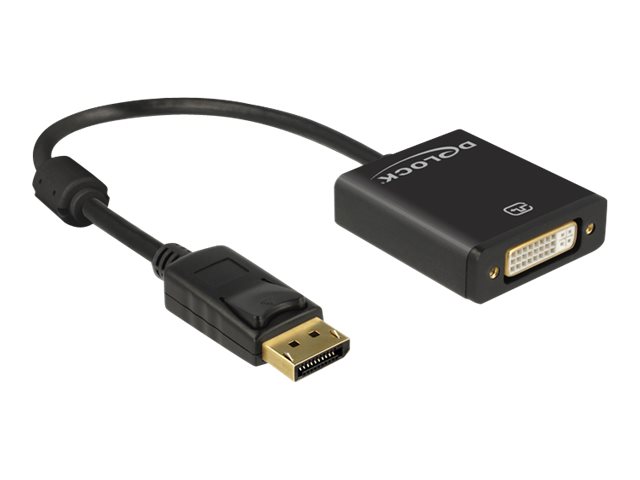 Delock - DisplayPort-Adapter - DisplayPort (M) zu DVI-I (W) - 20 cm - aktiv - Schwarz