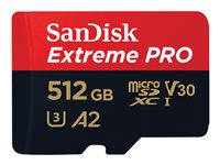 SanDisk Extreme Pro - Flash-Speicherkarte (microSDXC-an-SD-Adapter inbegriffen) - 512 GB - A2 / Video Class V30 / UHS-I U3 / Cla