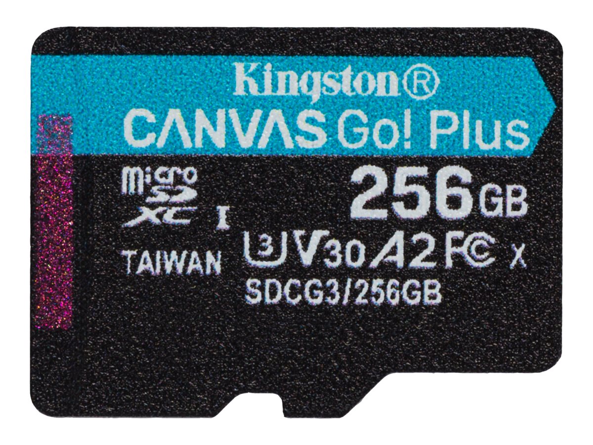 Kingston Canvas Go! Plus - Flash-Speicherkarte - 256 GB - A2 / Video Class V30 / UHS-I U3 / Class10 - microSDXC UHS-I