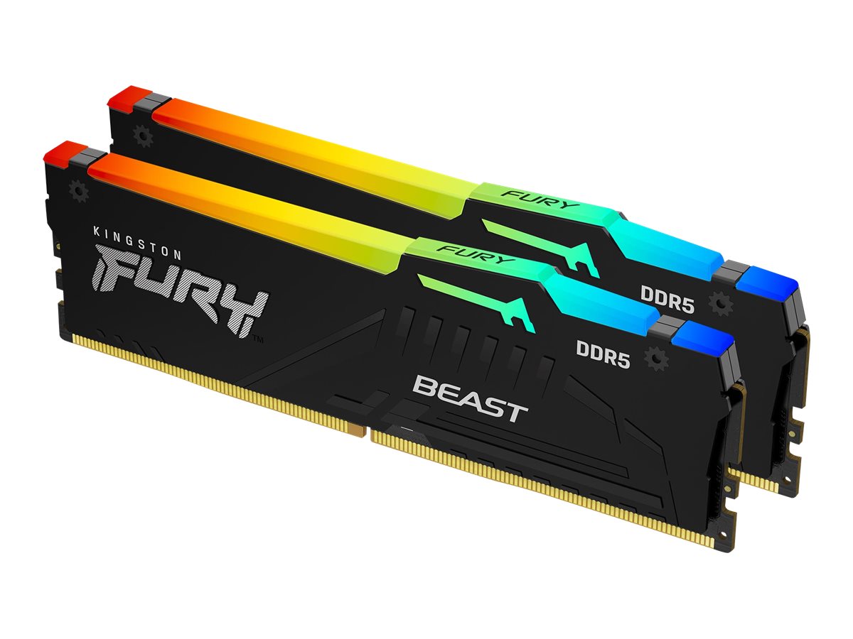 Kingston FURY Beast RGB - DDR5 - Kit - 16 GB: 2 x 8 GB - DIMM 288-PIN - 5200 MHz / PC5-41600