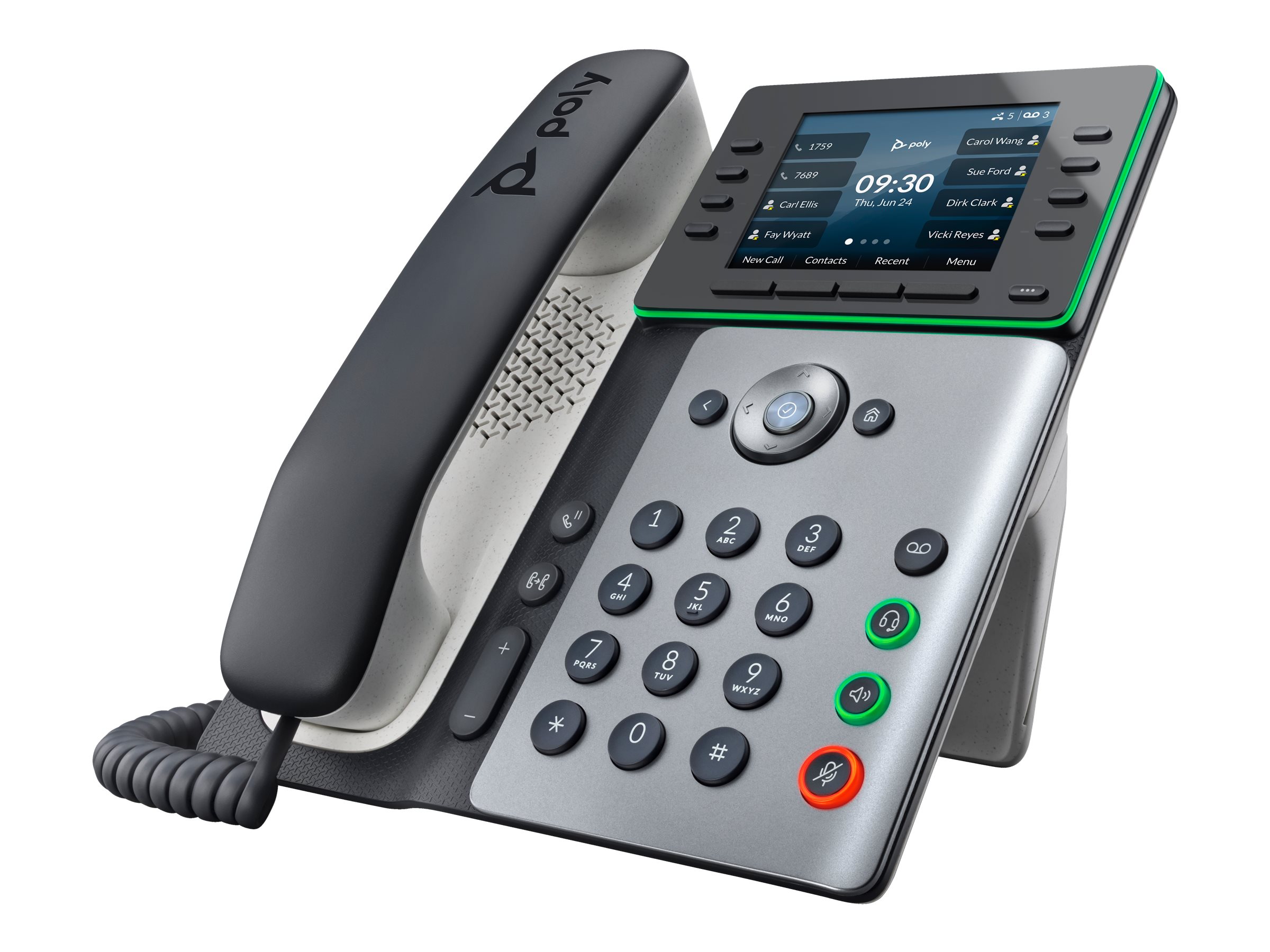 Poly Edge E320 - VoIP-Telefon - mit Bluetooth-Schnittstelle - dreiweg Anruffunktion - SIP - Schwarz