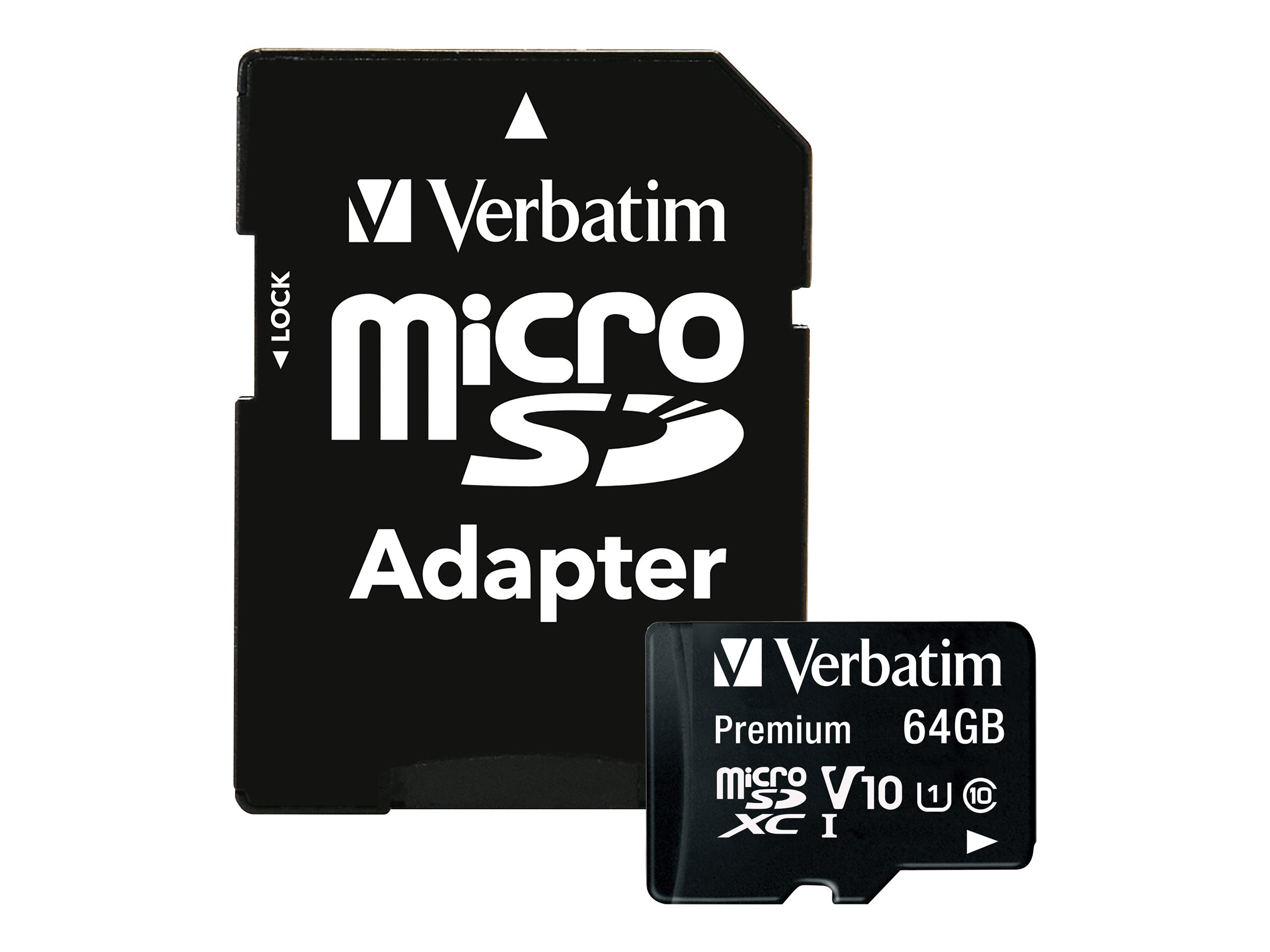 Verbatim Premium - Flash-Speicherkarte (SD-Adapter inbegriffen) - 64 GB - Class 10 - microSDXC UHS-I