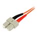 StarTech.com 2m Fiber Optic Cable - Multimode Duplex 50/125 - LSZH - LC/SC - OM2 - LC to SC Fiber Patch Cable